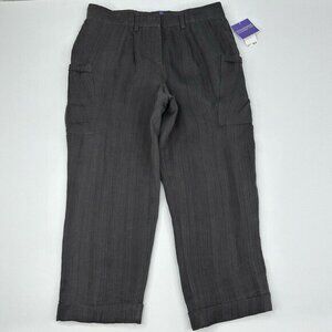 Vivienne Tam Women's NWT Echo Canyon Linen‎ Utility Cargo Pants 4/W31/L22.6